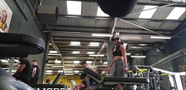  Fit brunette teen working out in the gym with a great ass and camel toe filmed spy cam style. From gymspies.com